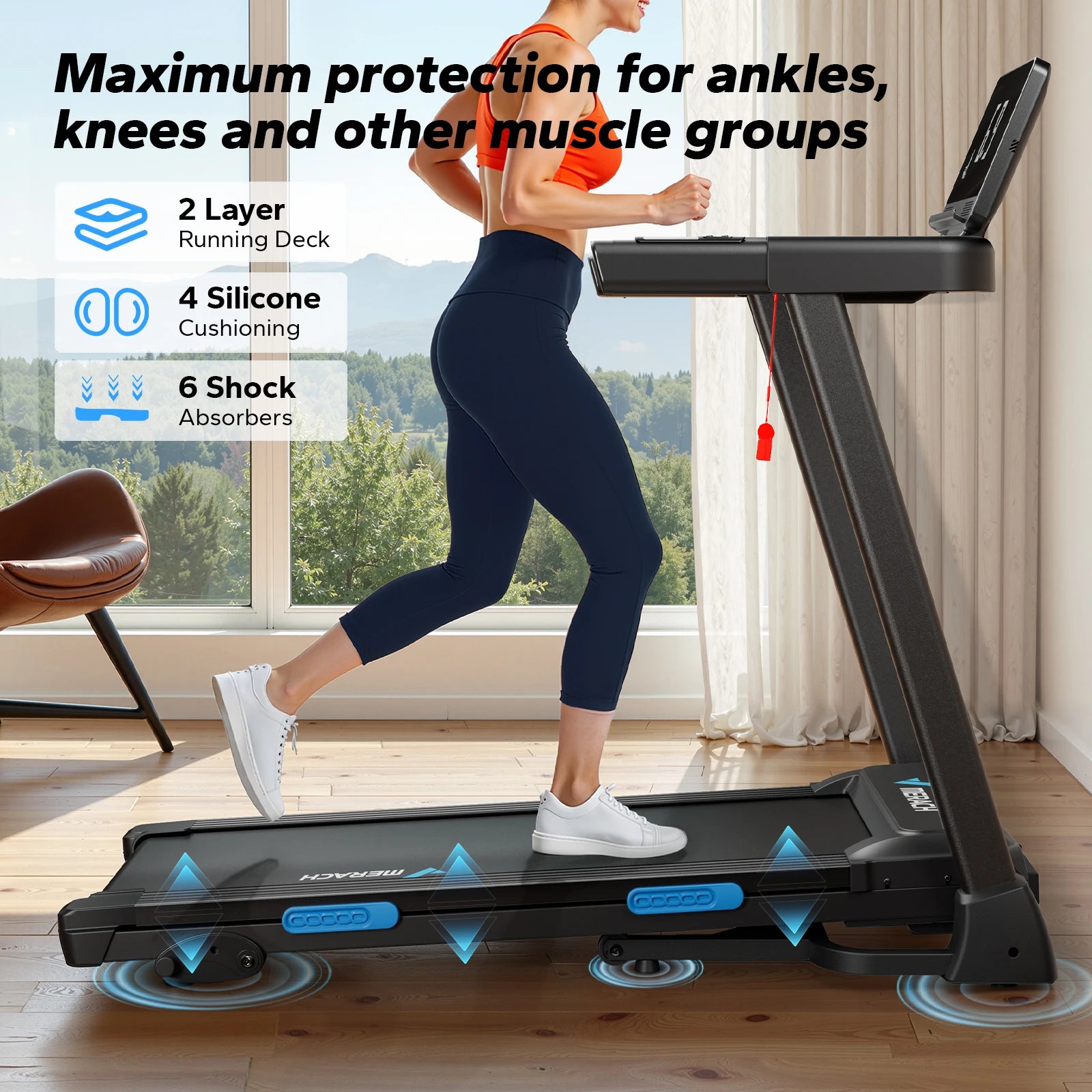 Foldable Treadmill T12 Incline Quiet Shock Absorbing Home Run