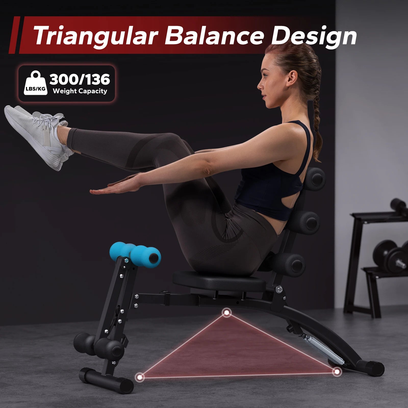 Adjustable Ab Machine Sit-Up Bench Home Gym Trainer