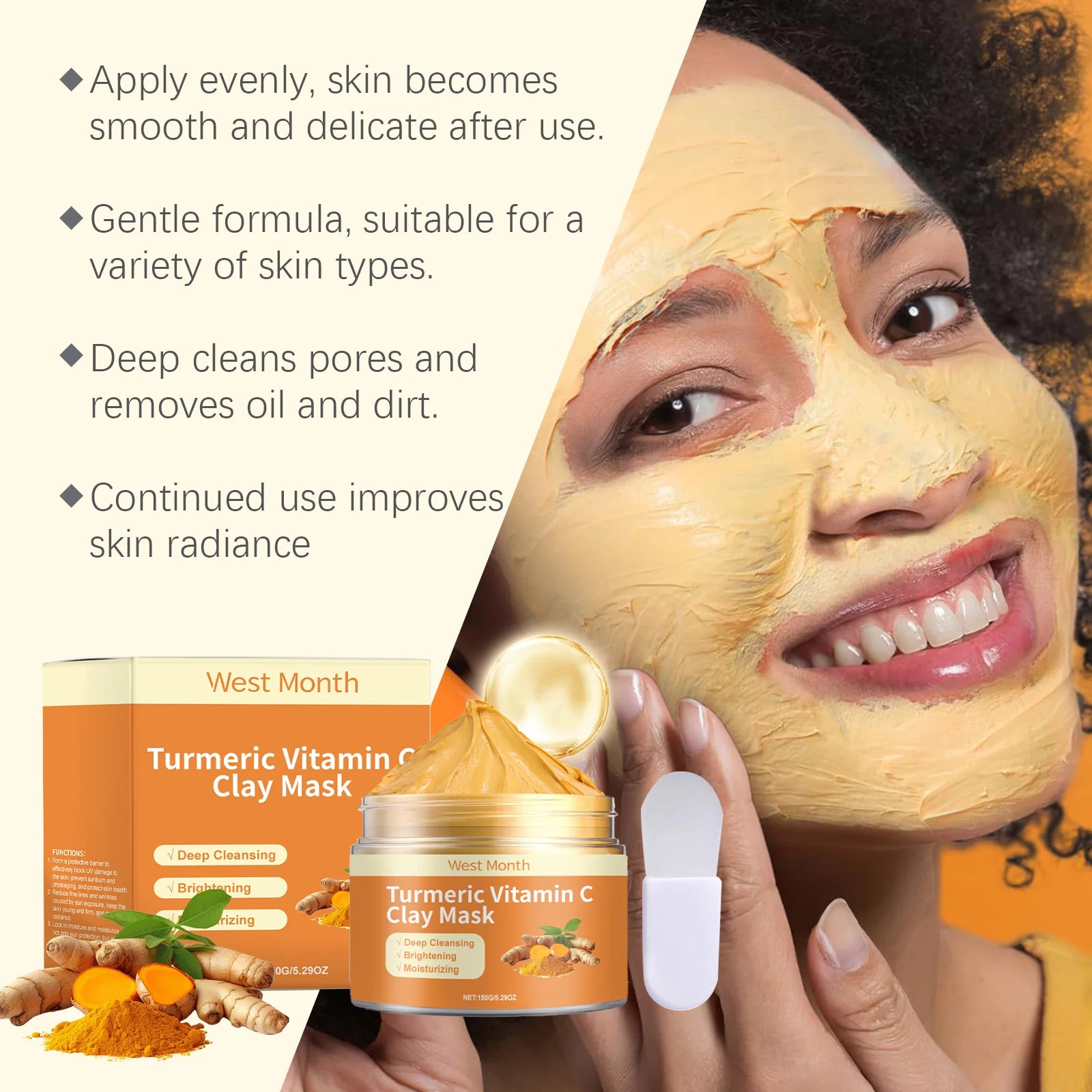 Turmeric Vitamin C Clay Mask Deep Cleansing Care