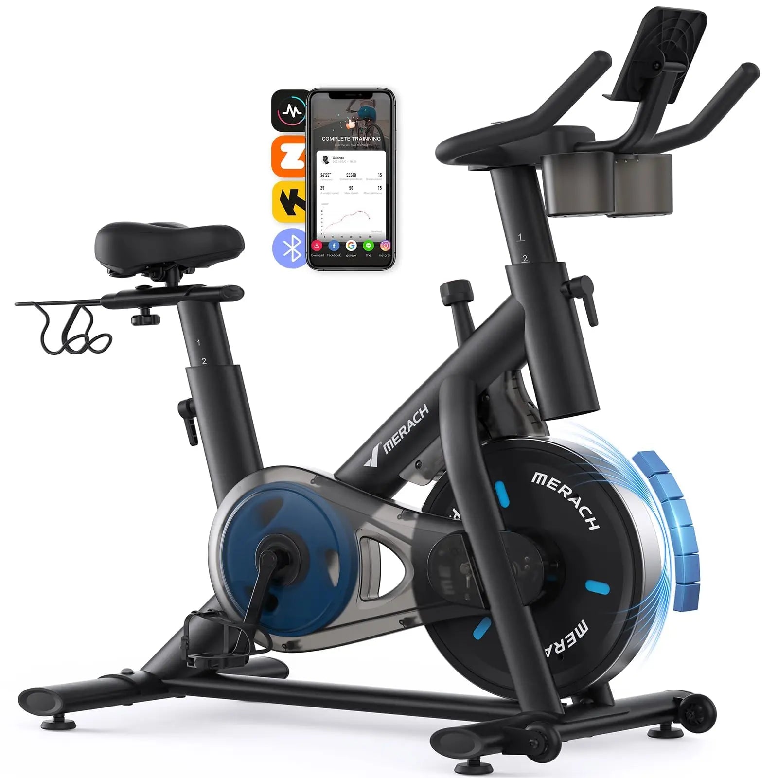 Magnetic Exercise Bike Low Noise Indoor Cycling with App