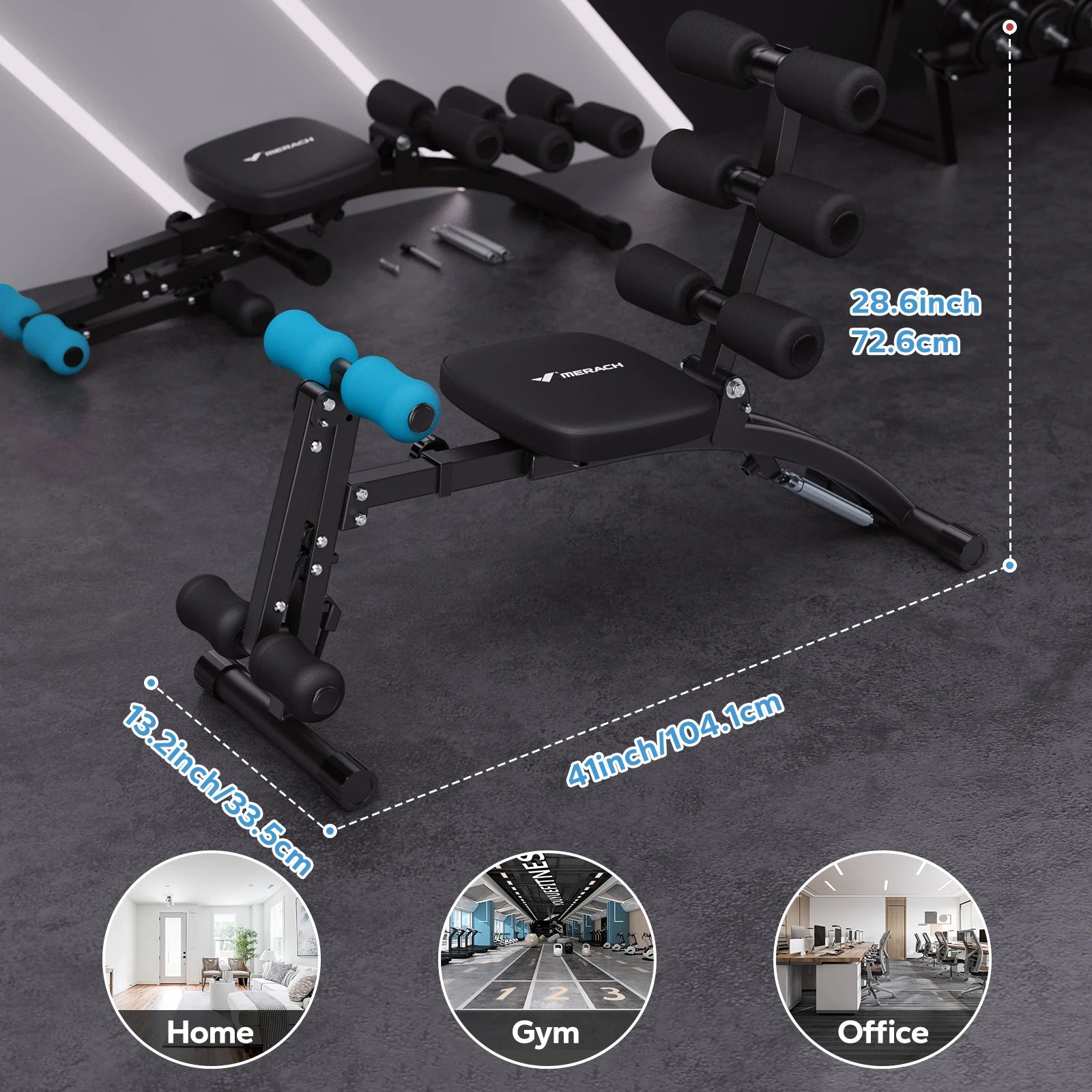 Adjustable Ab Machine Sit-Up Bench Home Gym Trainer