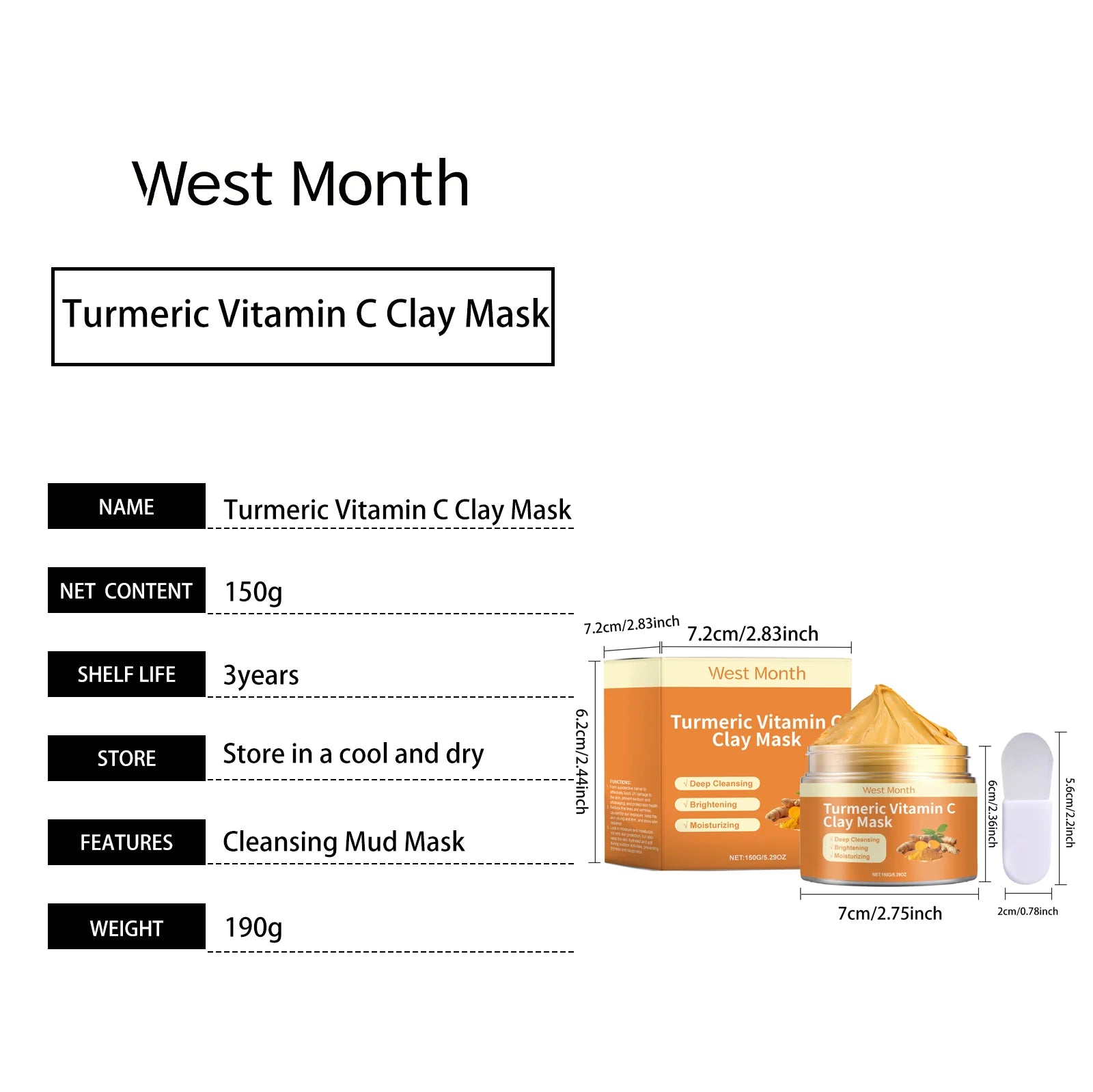 Turmeric Vitamin C Clay Mask Deep Cleansing Care