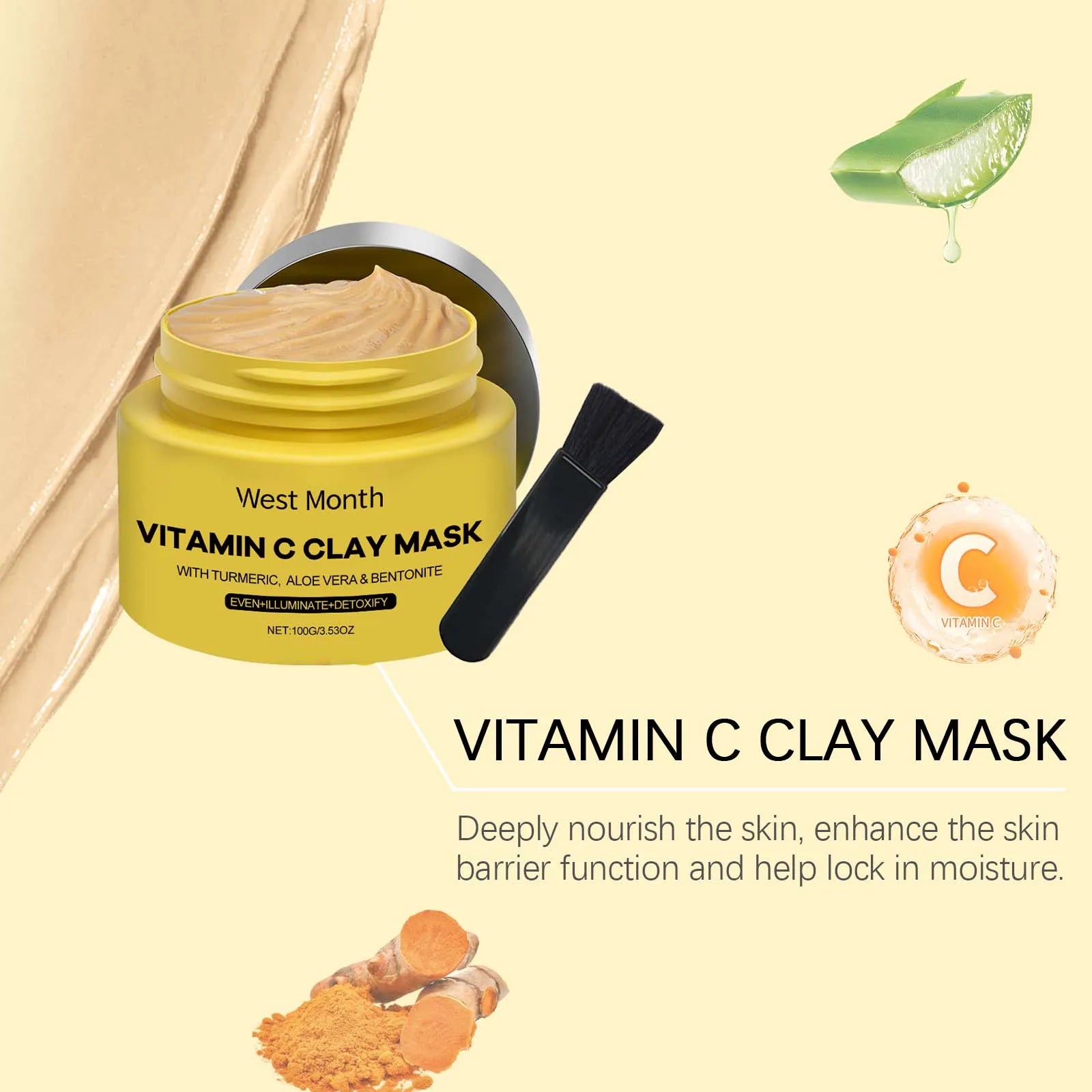 Vitamin C Clay Mask Brightening Deep Cleansing Care