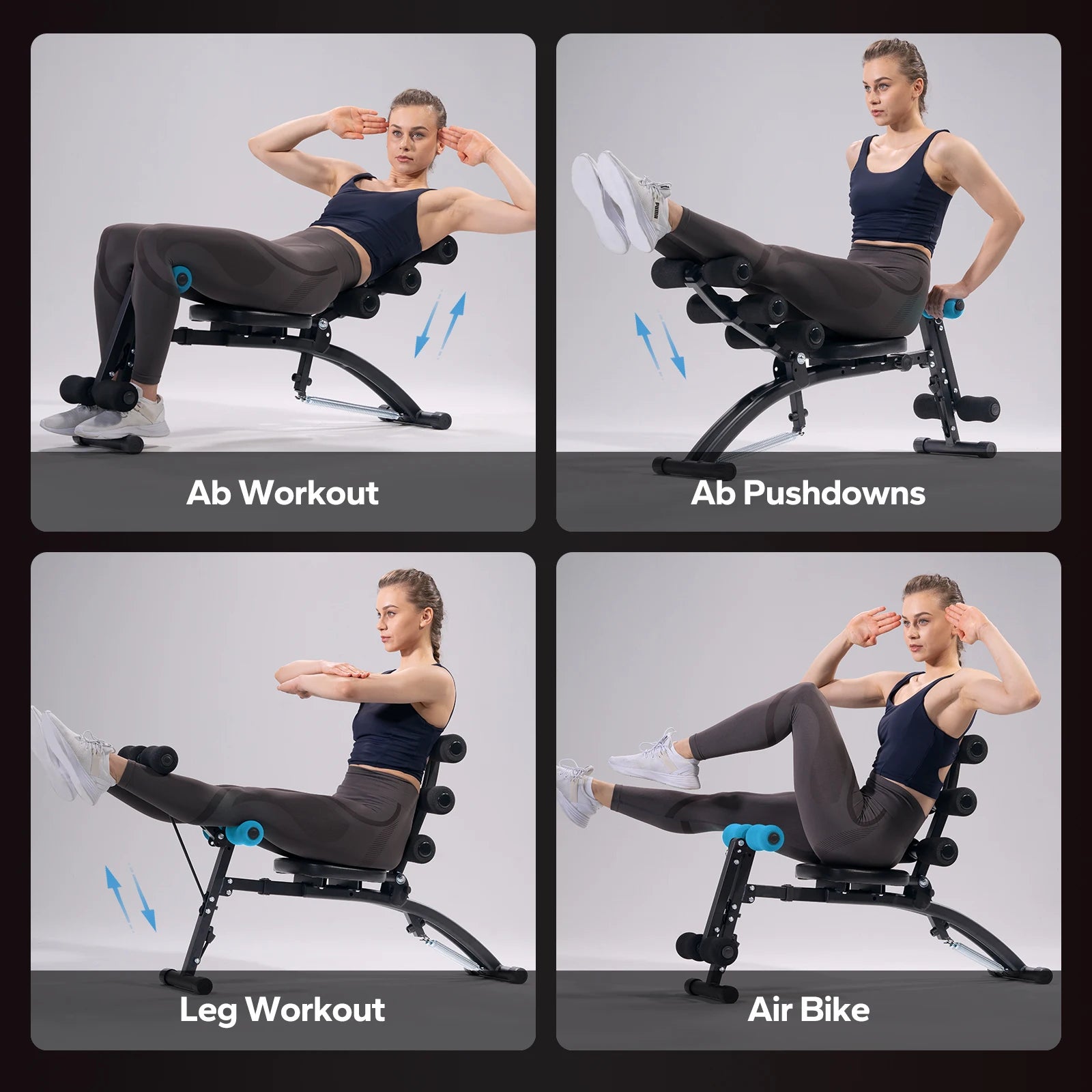 Adjustable Ab Machine Sit-Up Bench Home Gym Trainer