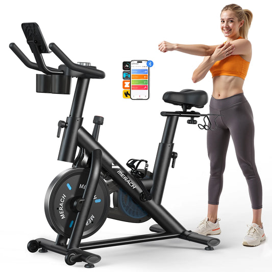 Magnetic Exercise Bike Low Noise Indoor Cycling with App