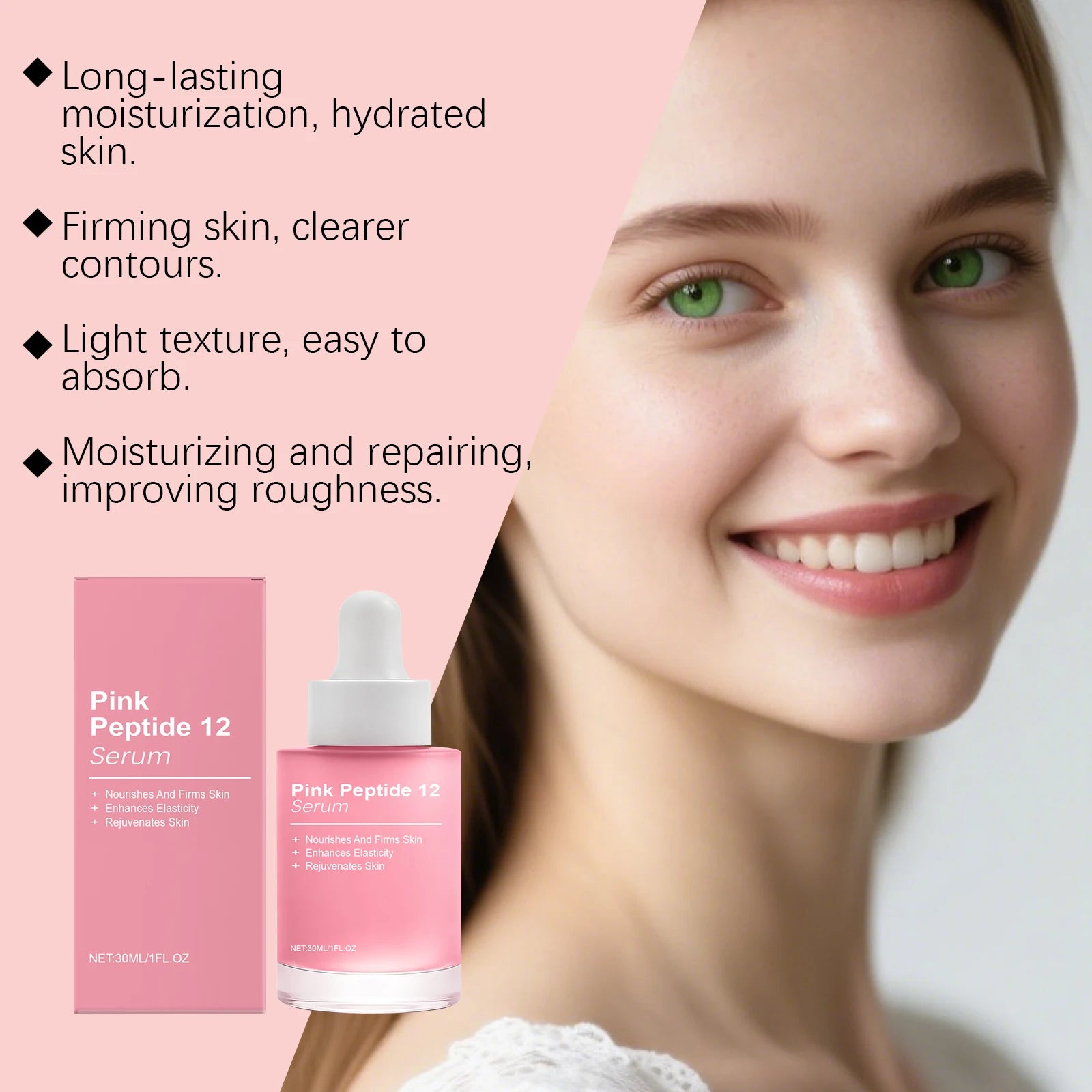 Pink Peptide 12 Serum Niacinamide Hydrating Brightening Glass Skin