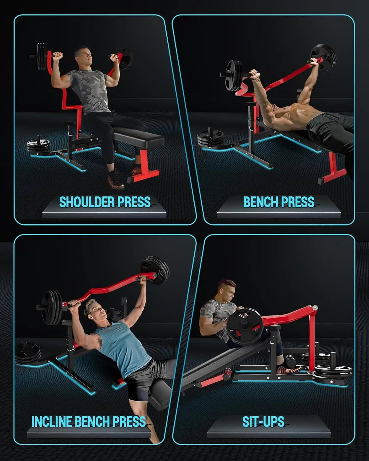 Chest Press Machine Adjustable Bench Converging Arms Home Gym Equipment