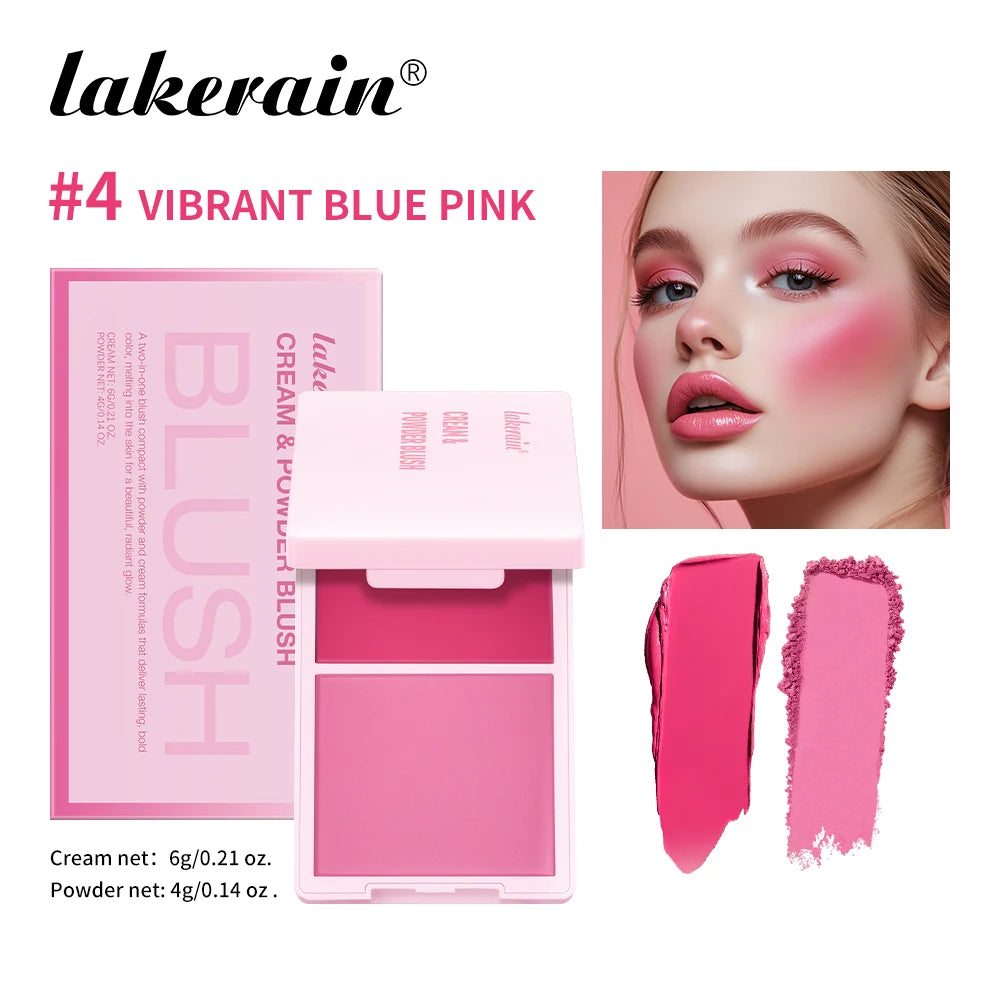 5-Color Cream & Powder Matte Blush Palette High Pigment