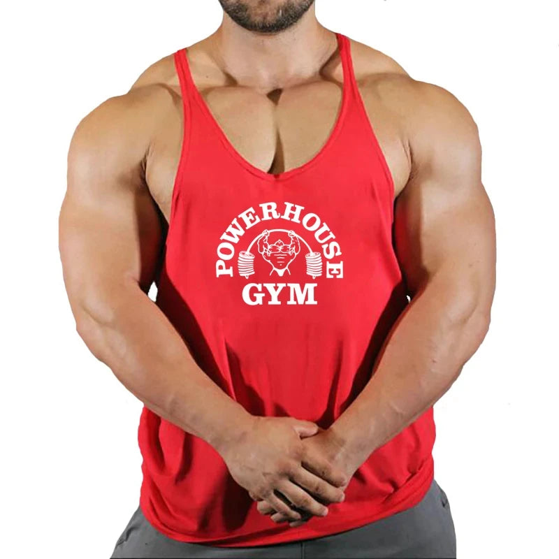 Men’s Bodybuilding Stringer Vest Sleeveless Gym Workout Fitness Top