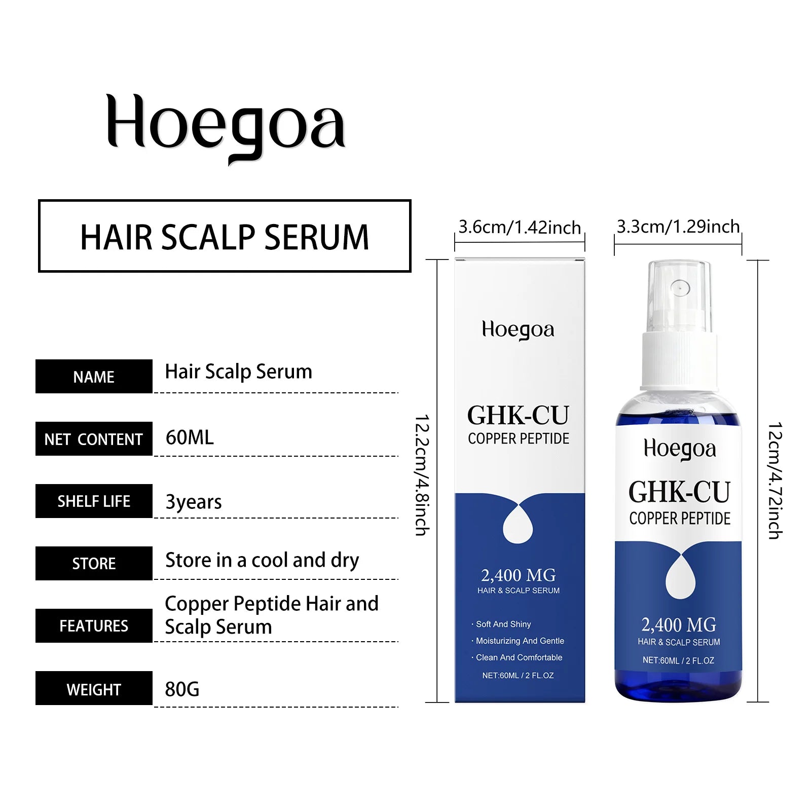 GHK-Cu Copper Peptide Hair Serum Spray Root Strengthening Care