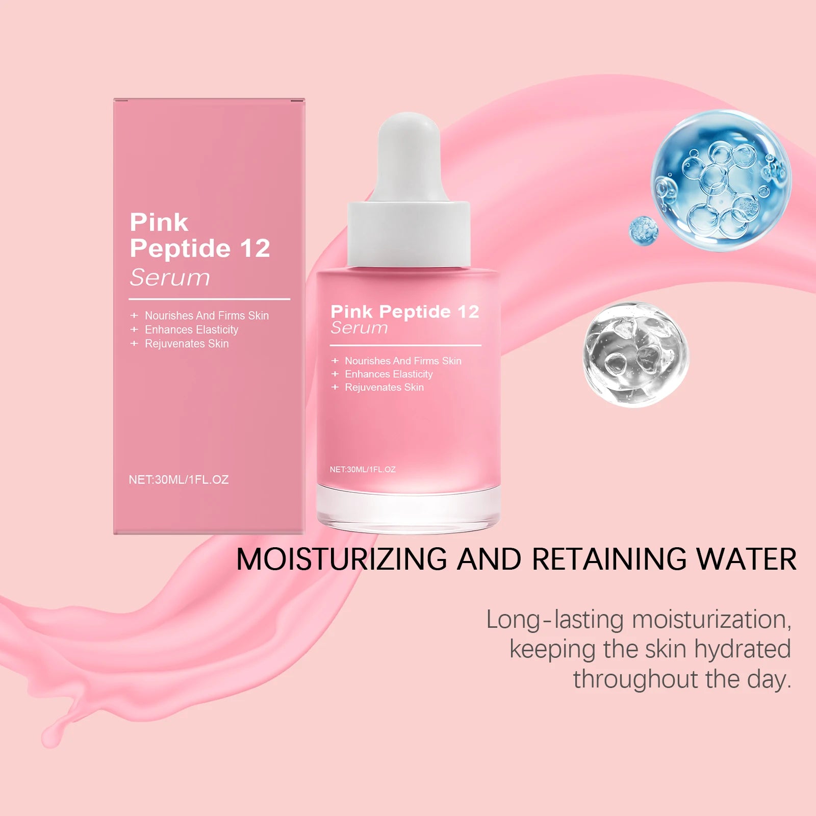 Pink Peptide 12 Serum Niacinamide Hydrating Brightening Glass Skin