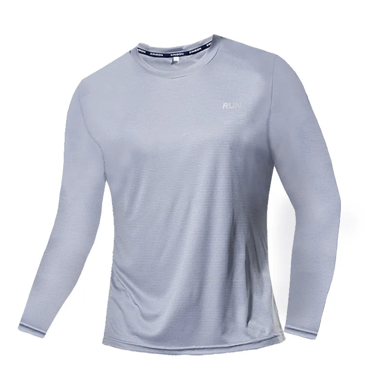 Men’s Ice Silk Long Sleeve T-Shirt Quick Dry Sun Protection