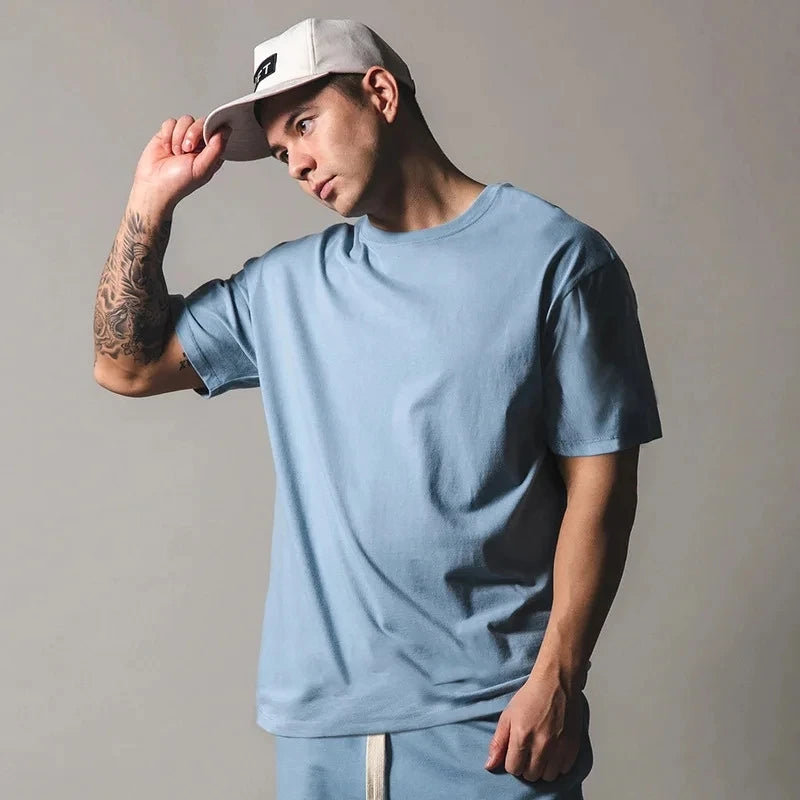 Cotton Men’s Gym T-Shirt Loose Fit Sports Training Wear