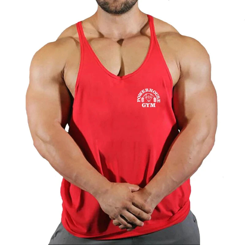 Men’s Bodybuilding Stringer Vest Sleeveless Gym Workout Fitness Top
