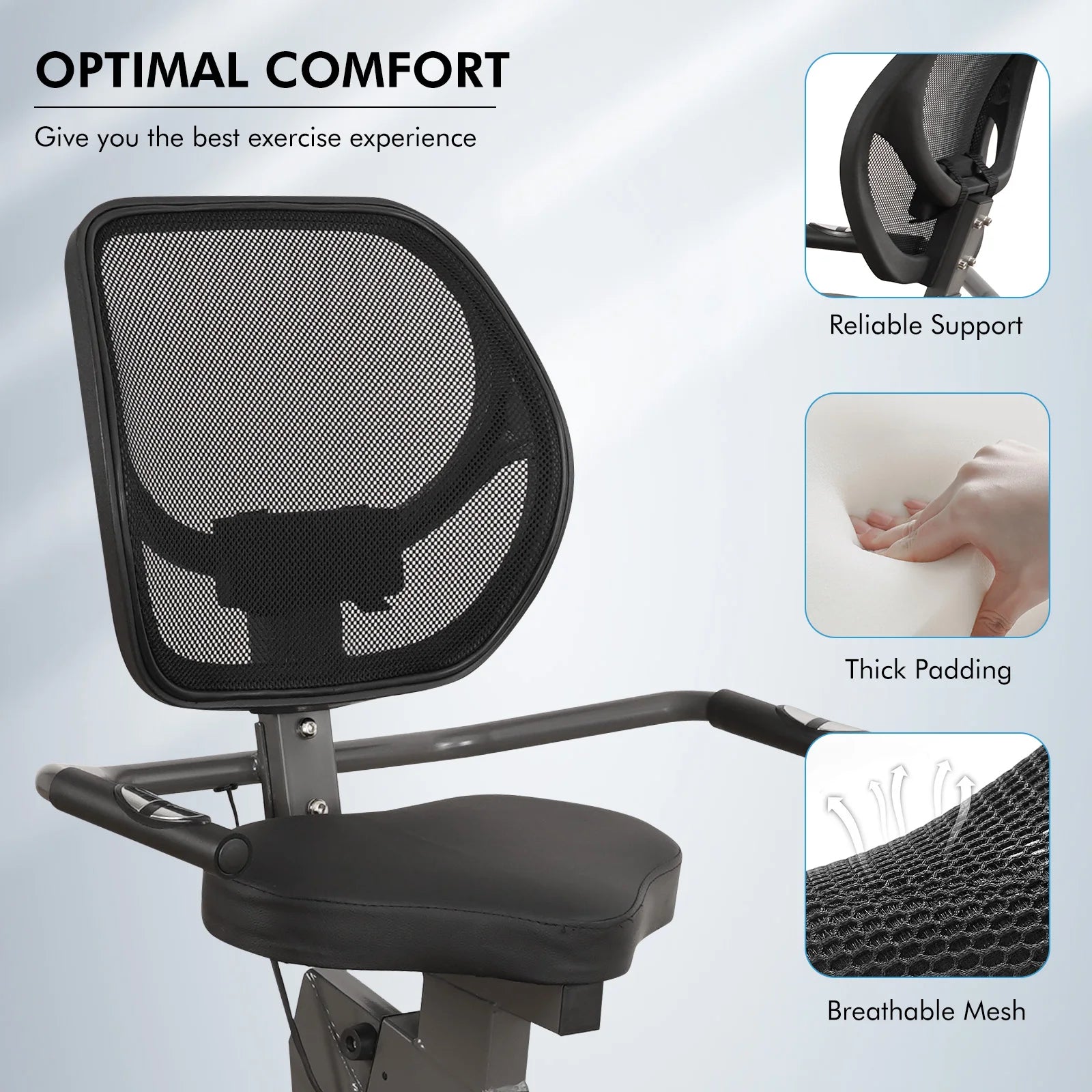 Recumbent Exercise Bike 8-Level Resistance Quiet Home Fitness Bike