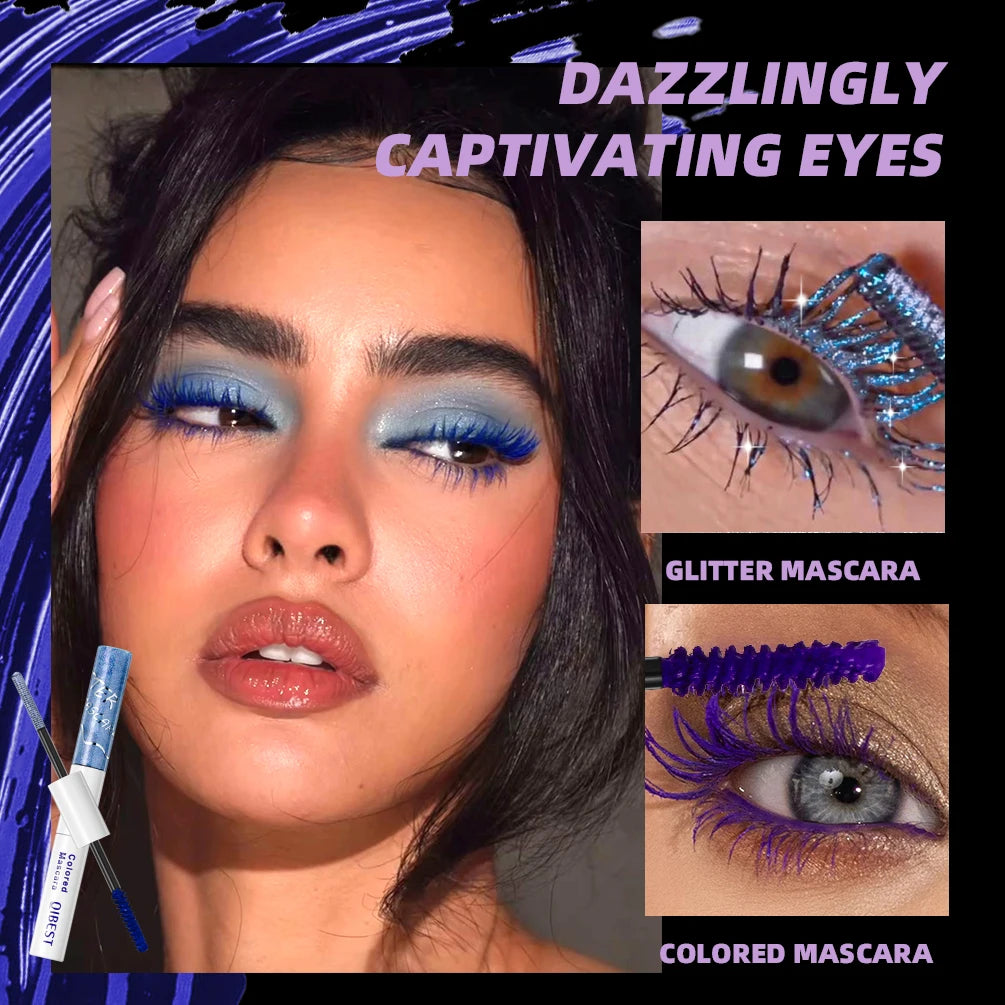 Double Head Diamond Glitter Colored Voluminous Mascara