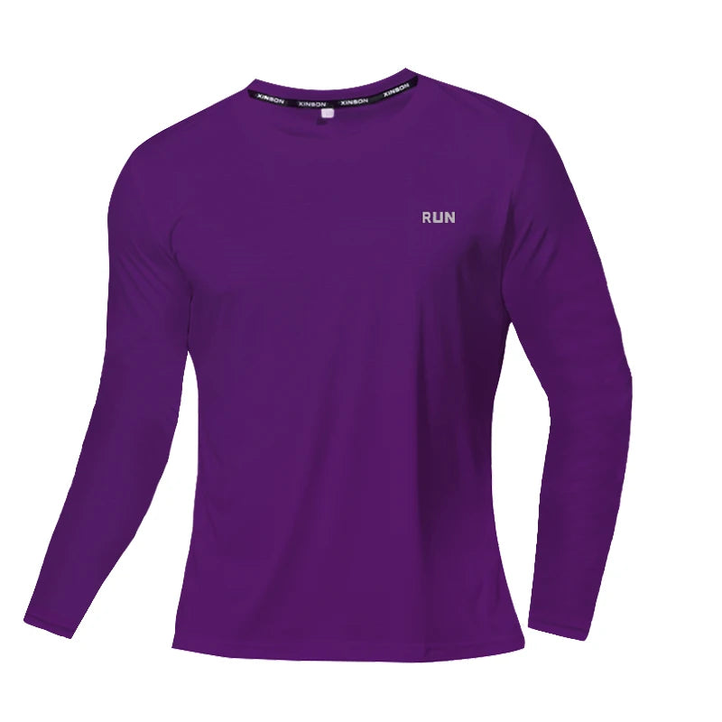 Men’s Ice Silk Long Sleeve T-Shirt Quick Dry Sun Protection