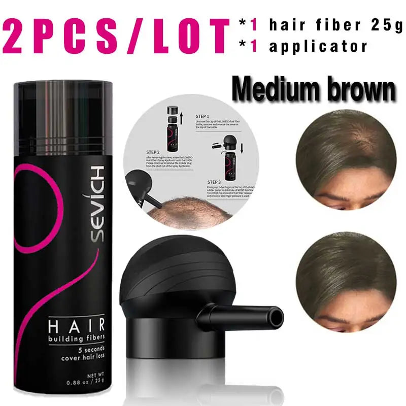 Hair Building Fibers Keratin Powder Hair Loss Coverage Set