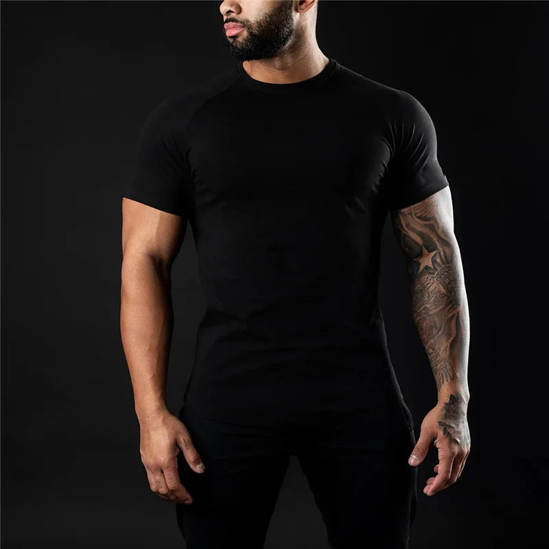 Men’s Slim Fit Gym T-Shirt Cotton O-Neck Workout Tee