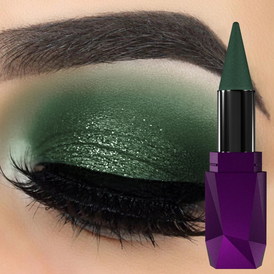 19-Color Glitter Eyeshadow Stick Waterproof Metallic High Pigment
