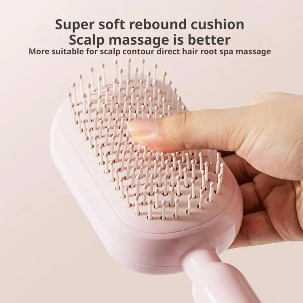 Self Cleaning Hair Comb Retractable Anti Static Massage Styling Brush