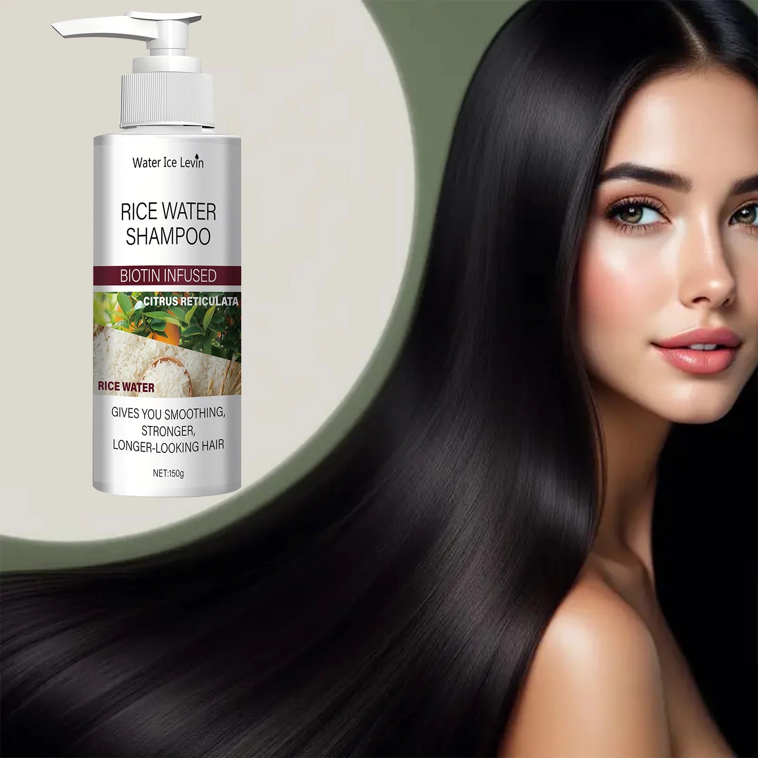 Rice Water Shampoo Biotin Keratin Strengthening Smoothing Hair Care