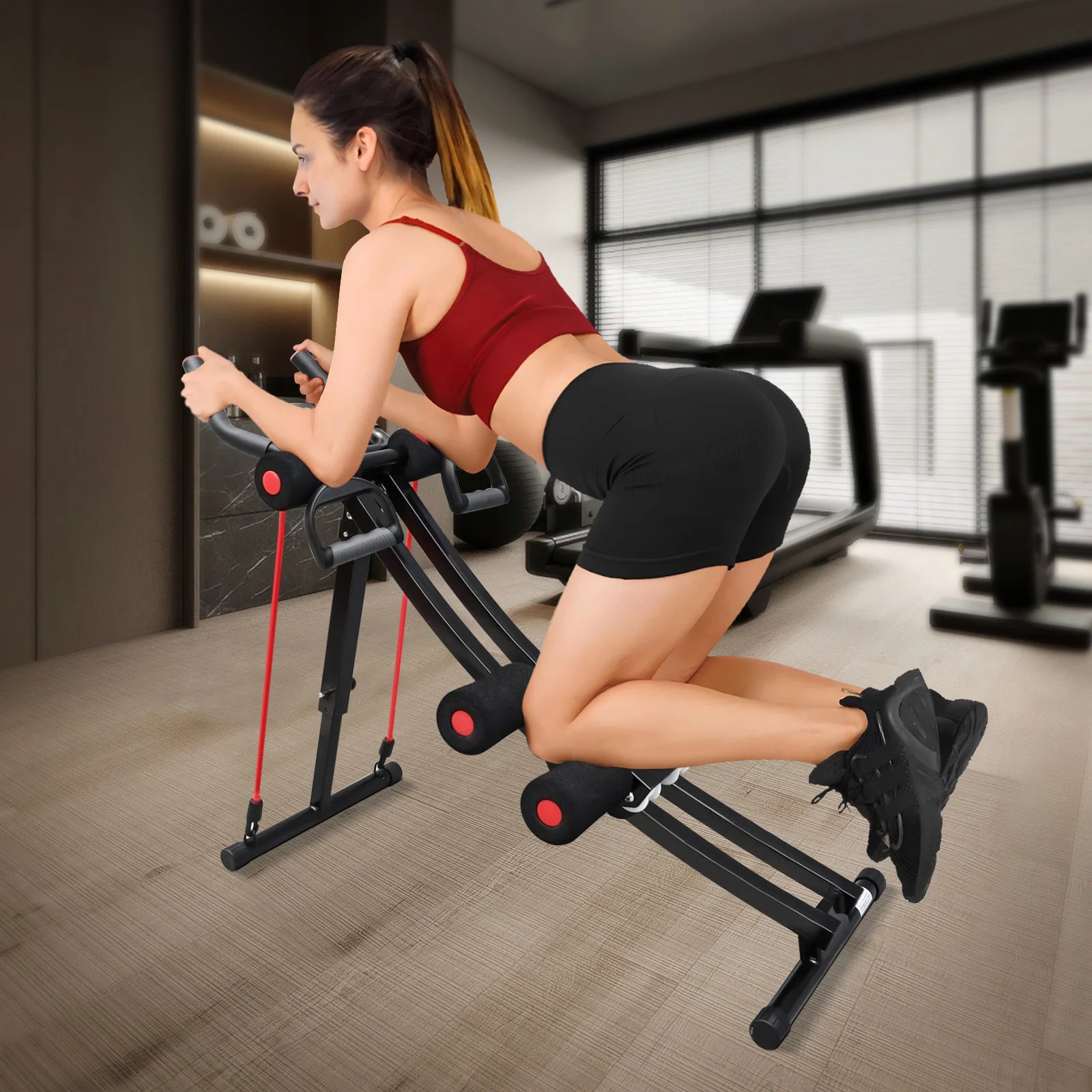 Foldable Ab Machine Core Trainer Home Gym 440lbs LCD