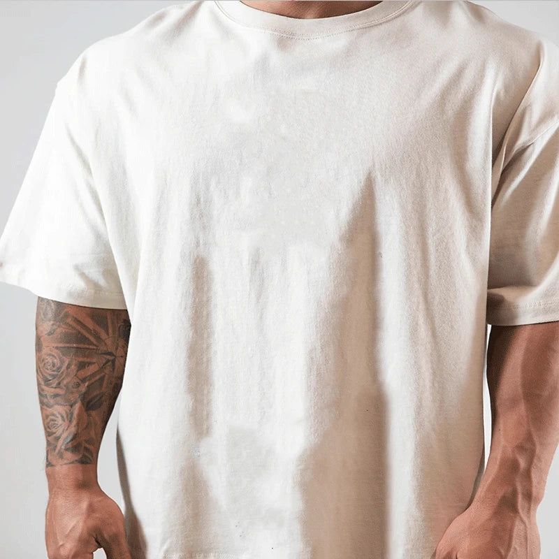 Cotton Men’s Gym T-Shirt Loose Fit Sports Training Wear