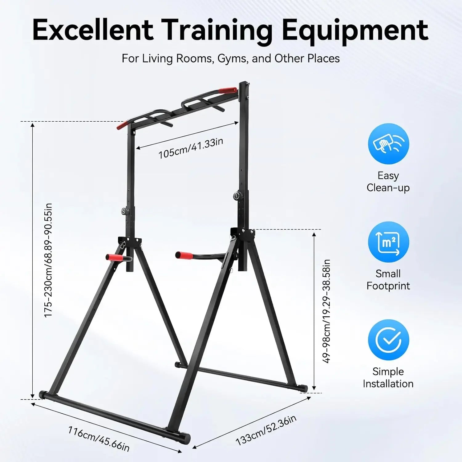 Power Tower Pull Up Dip Station Adjustable Height Home Gym 440LBS