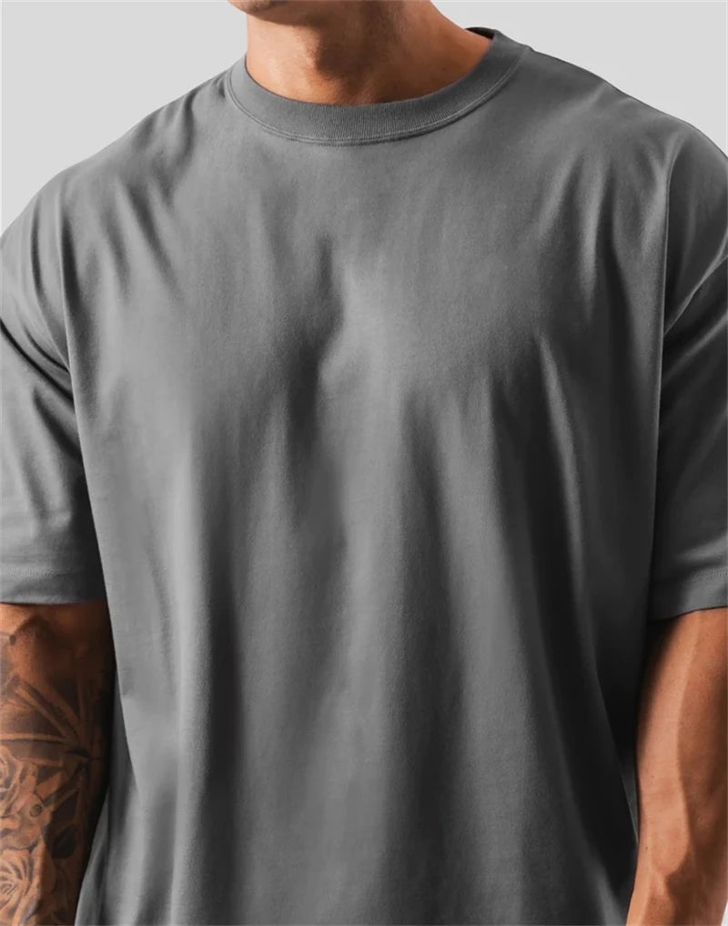 Cotton Men’s Gym T-Shirt Loose Fit Sports Training Wear