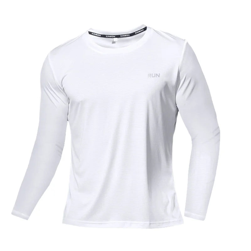 Men’s Ice Silk Long Sleeve T-Shirt Quick Dry Sun Protection