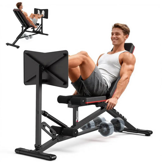Leg Press Machine Adjustable Weight Bench with Leg Extension Home Gym