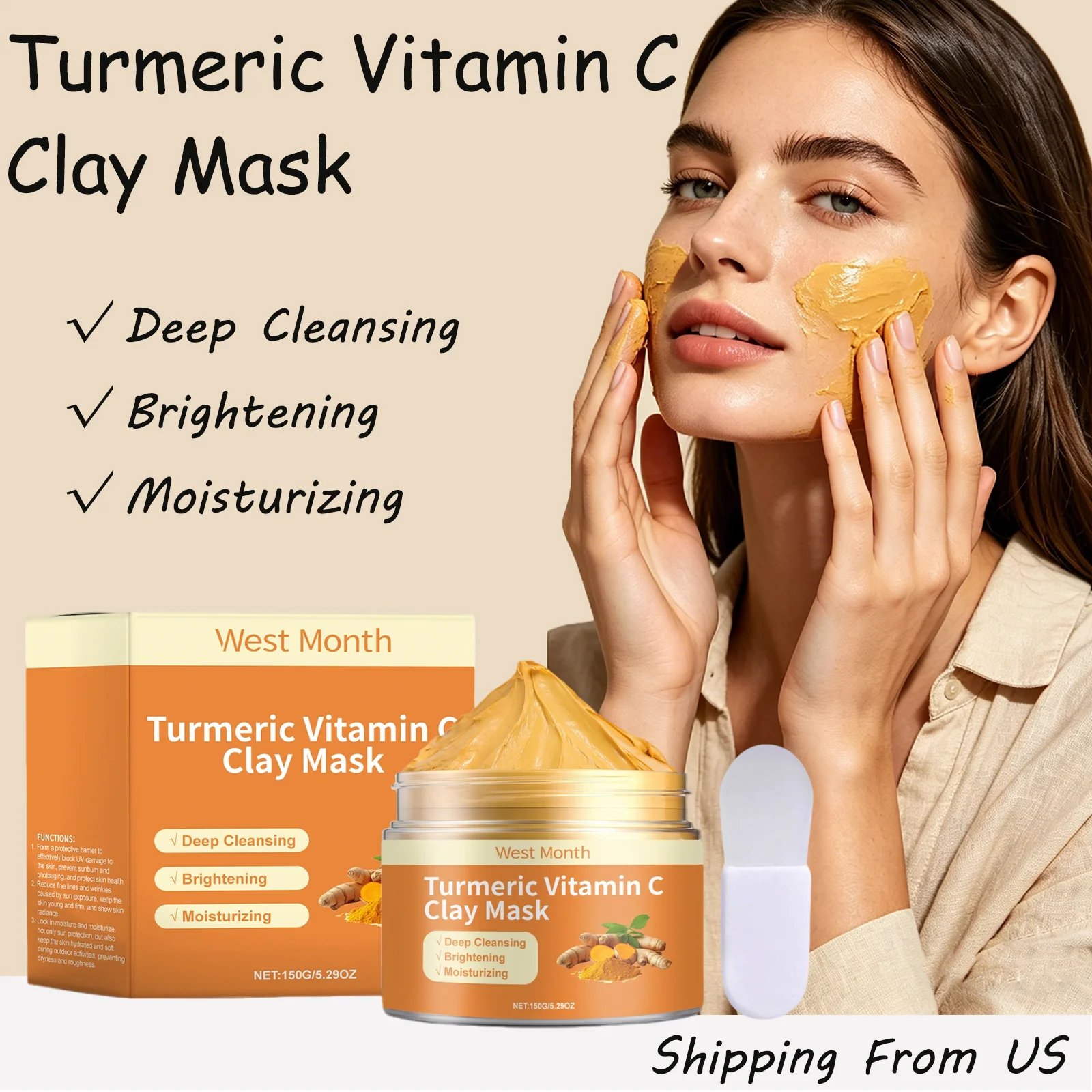 Turmeric Vitamin C Clay Mask Deep Cleansing Care