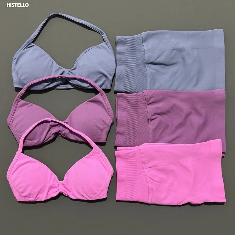 2-Piece Women’s Yoga Set Strappy Bra Scrunch Shorts