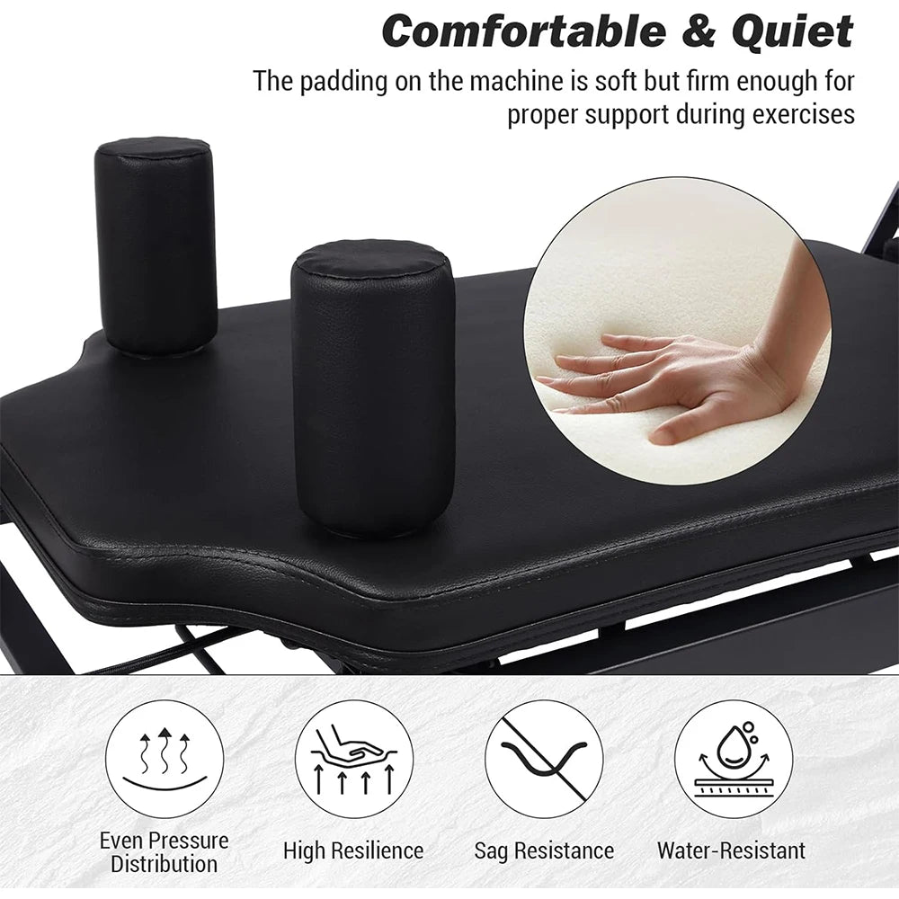 Foldable Pilates Reformer Machine Adjustable Height Jump Board Home Gym