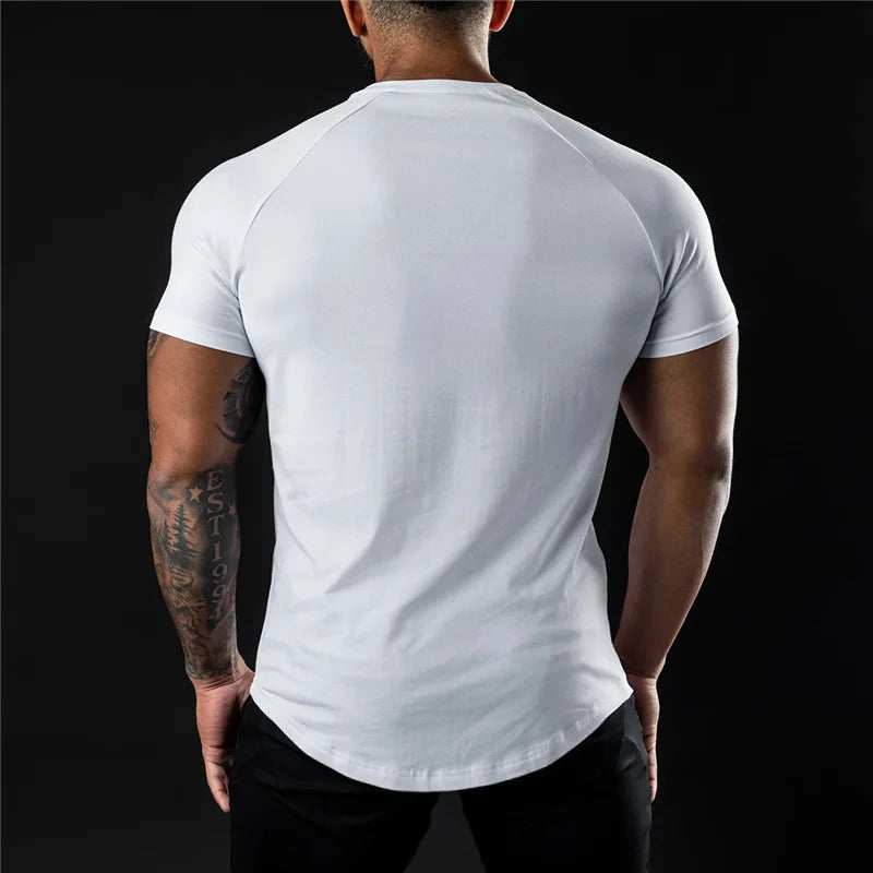 Men’s Slim Fit Gym T-Shirt Cotton O-Neck Workout Tee