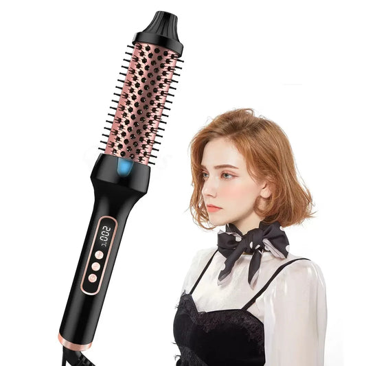 3-in-1 Thermal Ionic Heated Round Hair Brush Curler Styler