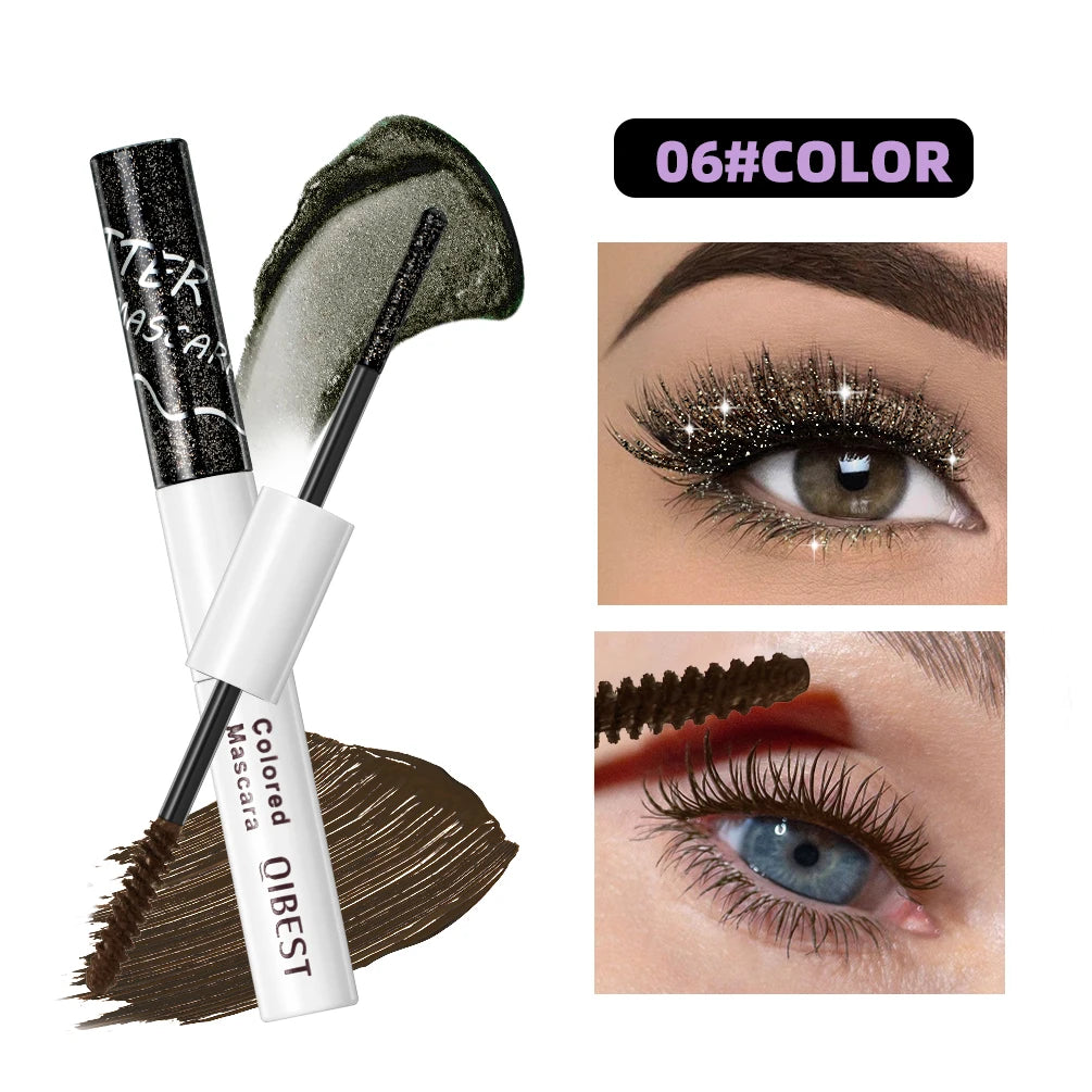 Double Head Diamond Glitter Colored Voluminous Mascara