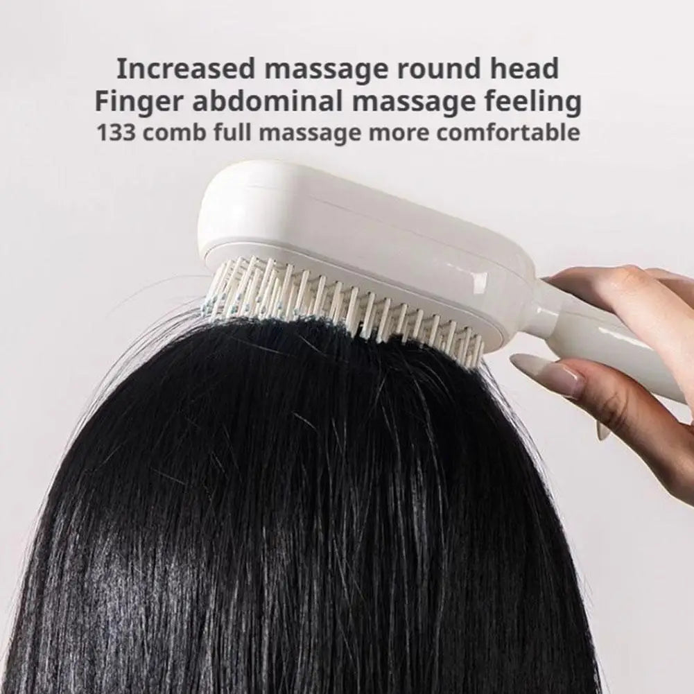 Self Cleaning Hair Comb Retractable Anti Static Massage Styling Brush