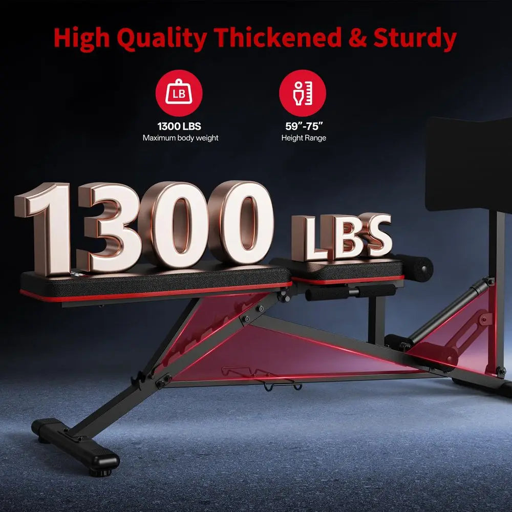 Leg Press Machine Adjustable Weight Bench with Leg Extension Home Gym