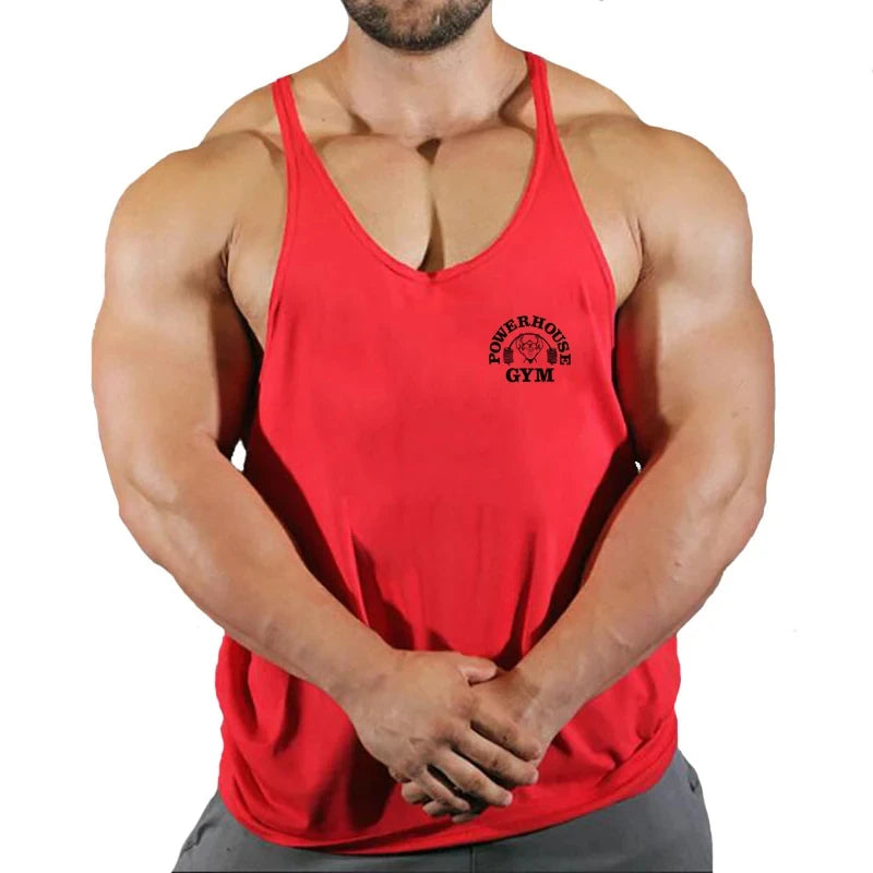Men’s Bodybuilding Stringer Vest Sleeveless Gym Workout Fitness Top