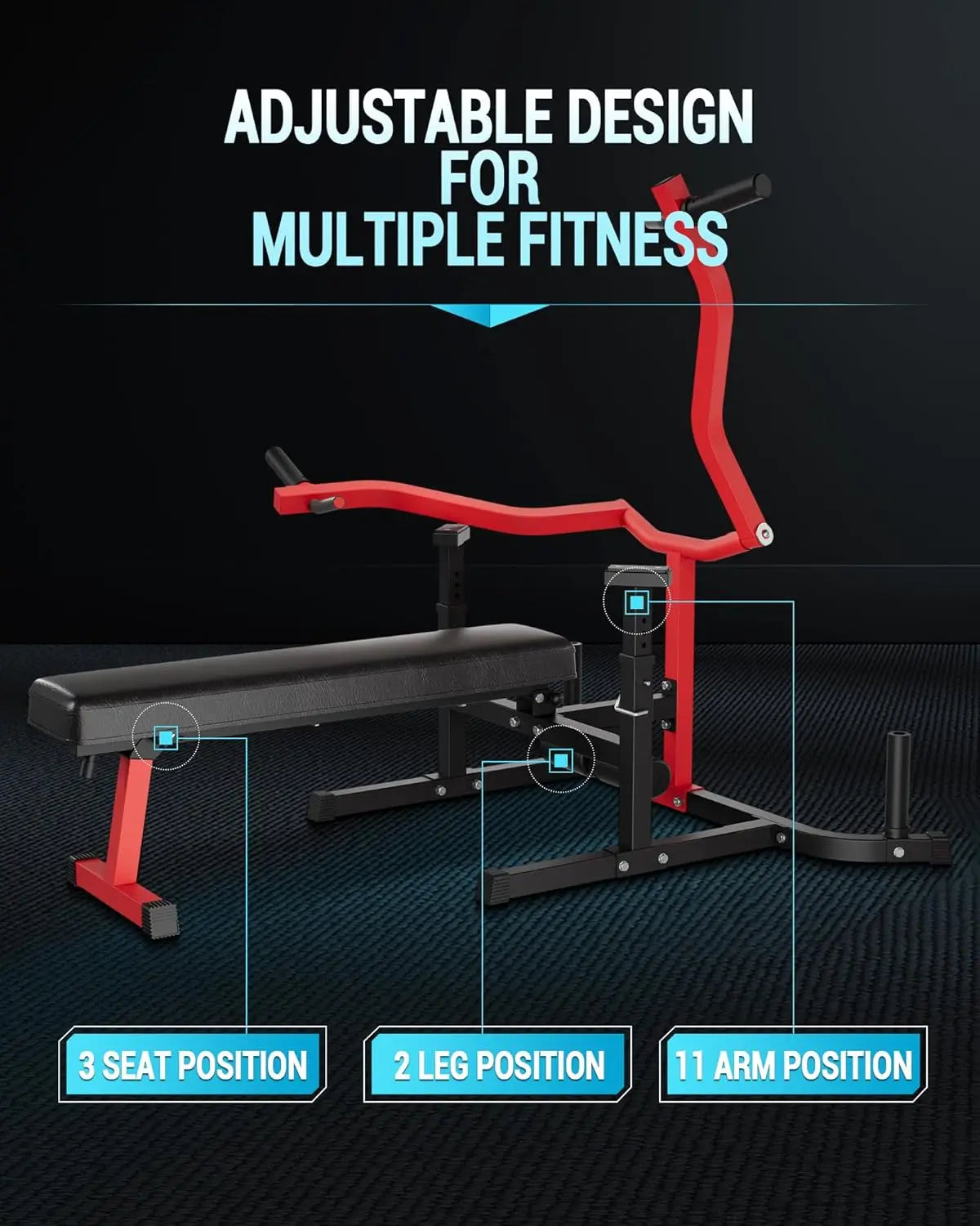 Chest Press Machine Adjustable Bench Converging Arms Home Gym Equipment