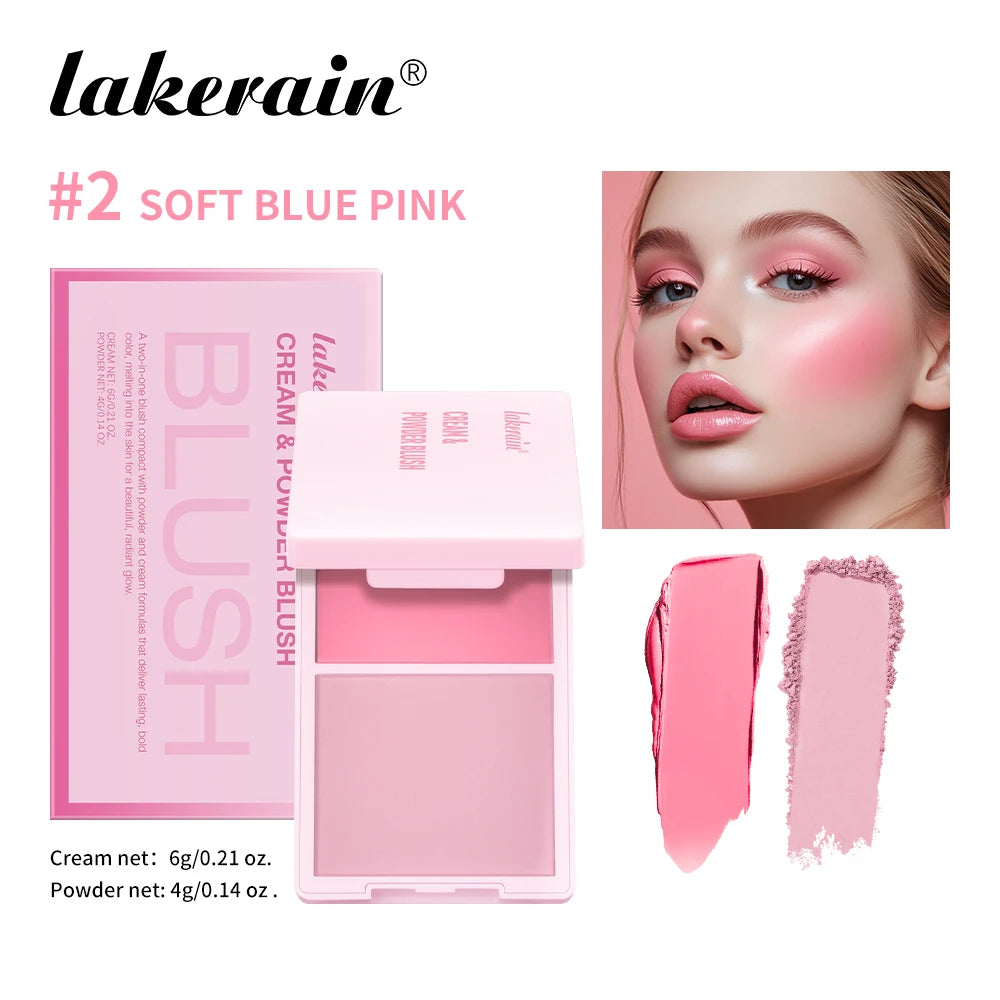 5-Color Cream & Powder Matte Blush Palette High Pigment