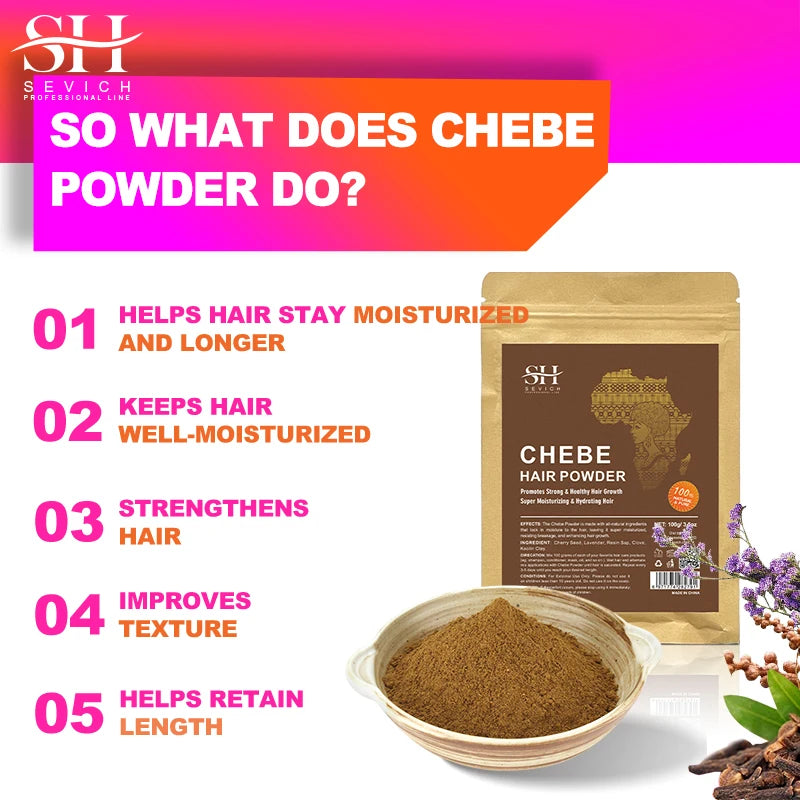 100% Natural Chebe Powder Hair Strengthening Growth Anti Hair Loss