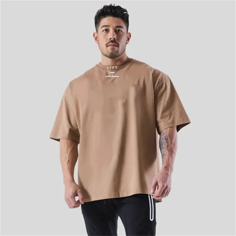 Cotton Men’s Gym T-Shirt Loose Fit Sports Training Wear