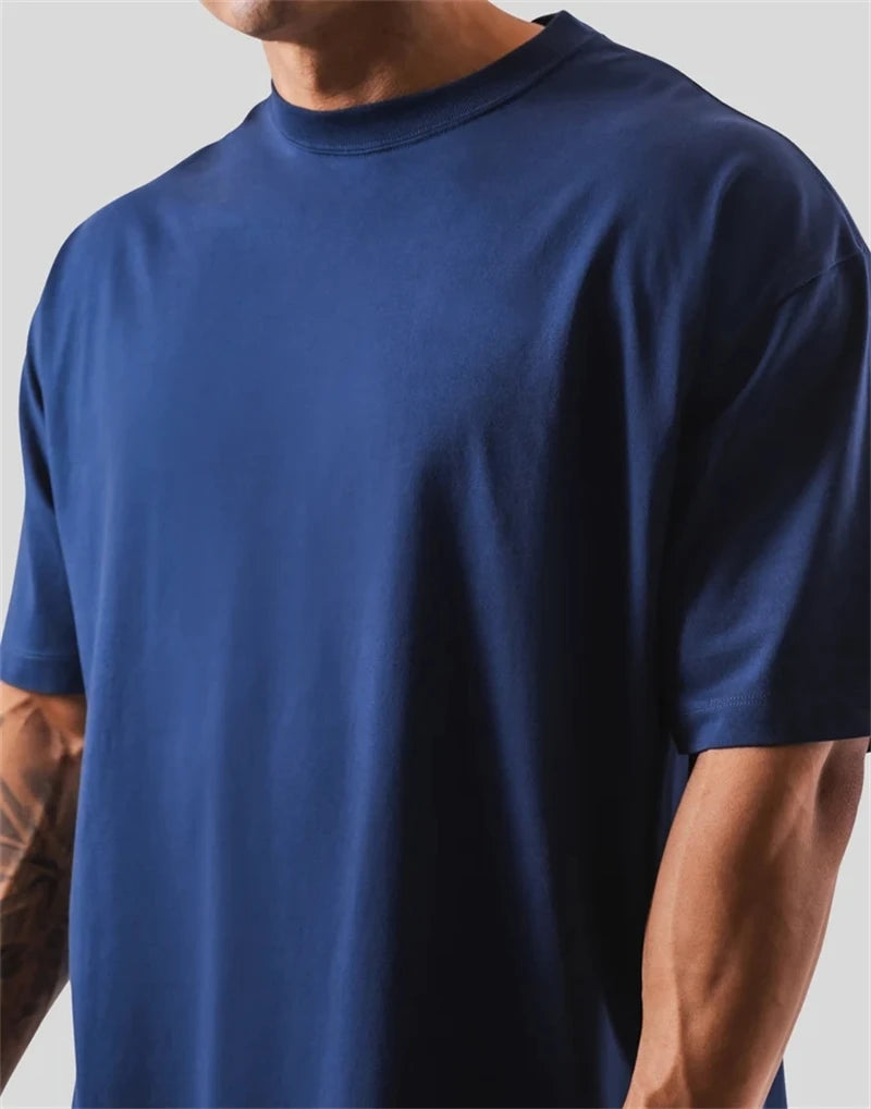 Cotton Men’s Gym T-Shirt Loose Fit Sports Training Wear