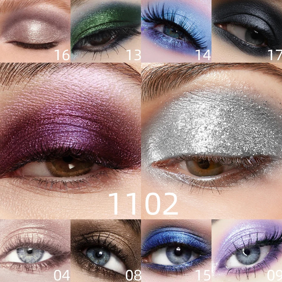 19-Color Glitter Eyeshadow Stick Waterproof Metallic High Pigment