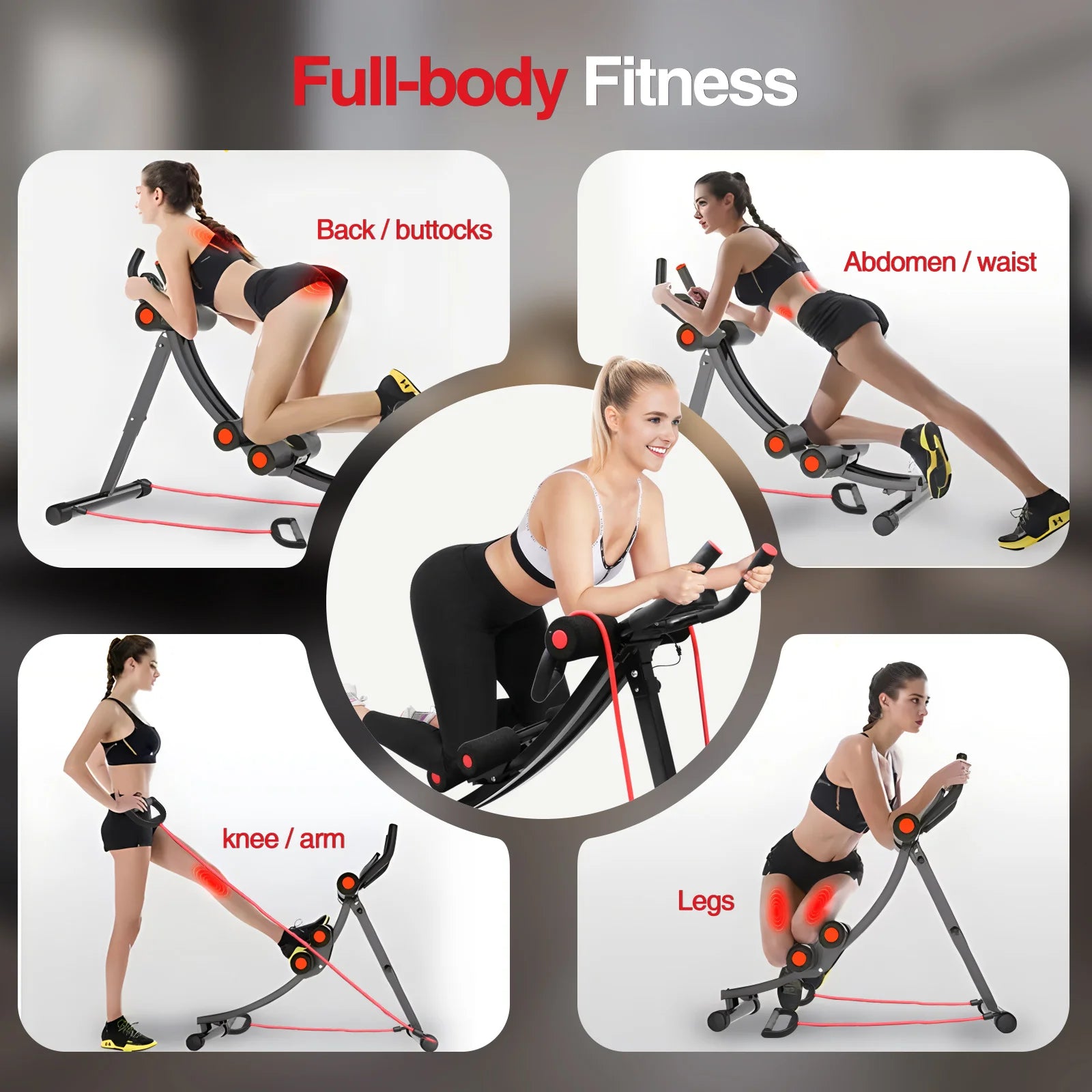 Foldable Ab Machine Core Trainer Home Gym 440lbs LCD