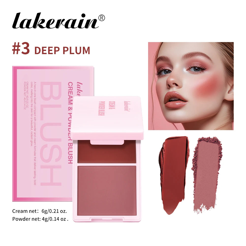 5-Color Cream & Powder Matte Blush Palette High Pigment