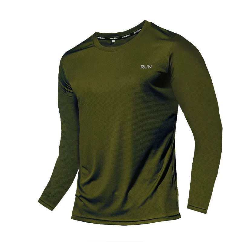 Men’s Ice Silk Long Sleeve T-Shirt Quick Dry Sun Protection